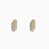 Effy Jewelry D'Oro 14k Yellow Gold Pave Diamond 3/8" Huggie Earrings | Earrings