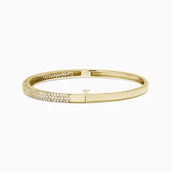 Effy Jewelry D'Oro 14K Yellow Gold Pave Diamond Bangle, 1.20 TCW | Bracelets