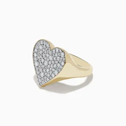 Effy Jewelry D'Oro 14k Yellow Gold Pave Heart Diamond Statement Ring | Rings