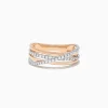 BH Multi Duo 14K Rose and White Gold Diamond Crossover Ring, 0.29 TCW | Rings