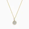 BH Multi Duo 14K Two Tone Gold Diamond Halo Pendant 0.42 TCW | Necklaces & Pendants