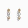 Effy Jewelry Duo 14K Two Tone Gold Diamond Chain Link Hoop Earrings, 0.40 TCW | Earrings