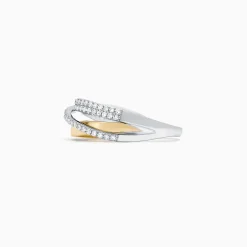 Effy Jewelry Duo 14K Two Tone Gold Diamond Crossover Ring, 0.31 TCW | Rings