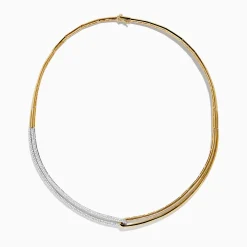 Effy Jewelry Duo 14K Two Tone Yellow and White Gold Diamond Collar Necklace, 1.37 TCW | Necklaces & Pendants