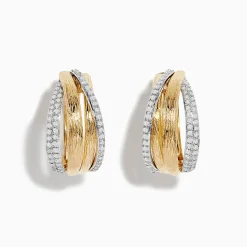 Effy Jewelry Duo 14K Two-Tone Gold Diamond Hoop Earrings | Earrings