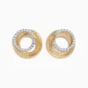 Effy Jewelry Duo 14K Two-Tone Gold Diamond Statement Stud Earrings | Earrings
