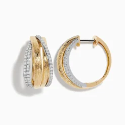 Effy Jewelry Duo 14K Two-Tone Gold Diamond Hoop Earrings | Earrings