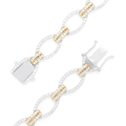 Effy Jewelry Duo 14K White and Yellow Gold Diamond Chain Link Tennis Bracelet, 2.01 TCW | Bracelets