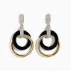 Effy Jewelry Eclipse 14K Yellow Gold Diamond and Onyx Crossover Drop Earrings | Earrings