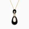 Effy Jewelry Eclipse 14K Yellow Gold Onyx and Diamond Pendant | Necklaces & Pendants