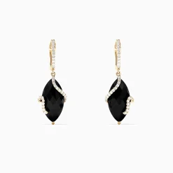 Effy Jewelry Eclipse 14K Yellow Gold Onyx and Diamond Drop Earrings, 13.18 TCW | Earrings