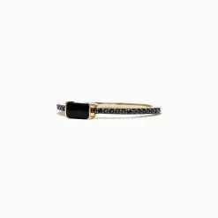 Effy Jewelry Eclipse 14K Yellow Gold Onyx and Black Diamond Ring, 0.44 TCW | Rings