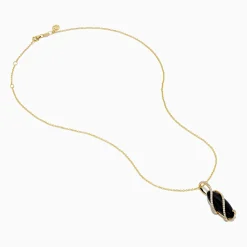 Effy Jewelry Eclipse 14K Yellow Gold Onyx and Diamond Pendant | Necklaces & Pendants
