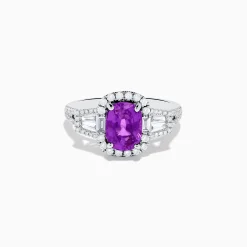 Effy Jewelry Effy Hematian 18K White Gold Purple Sapphire and Diamond Ring | Rings