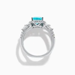 Effy Jewelry Effy Hematian 14K White Gold Paraiba and Diamond Criss Cross Ring | Rings
