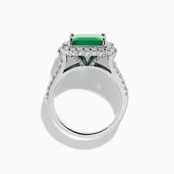 Effy Jewelry Effy Hematian 14K White Gold Emerald and Diamond Cocktail Ring | Rings