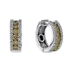 Effy Jewelry Espresso14K White Gold Brown and White Diamond Hoop Earrings, 1.02 TCW | Earrings