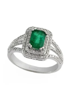 Effy Jewelry Gemma White Gold Emerald u0026 Diamond Ring, 1.37 TCW | Rings