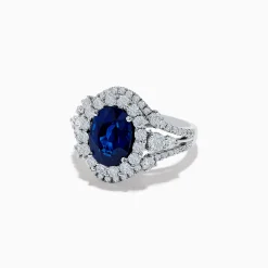 Effy Jewelry Hematian 18K White Gold Blue Sapphire and Diamond Ring | Rings