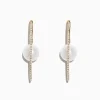 Effy Jewelry 14K Gold Cultured Fresh Water Pearl u0026 Diamond Hoop Earrings, 0.20 TCW | Earrings