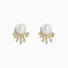 BH Multi 14K Gold Cultured FW Pearl u0026 Diamond Starburst Earrings, 0.32 TCW | Earrings