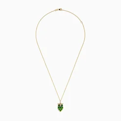 Effy Jewelry 14K Gold Diamond Green and Yellow Enamel Owl Pendant | Necklaces & Pendants