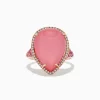 BH Multi 14K Gold Mother of Pearl, Pink Quartz, Sapphire, Ruby and Diamond Ring | Rings