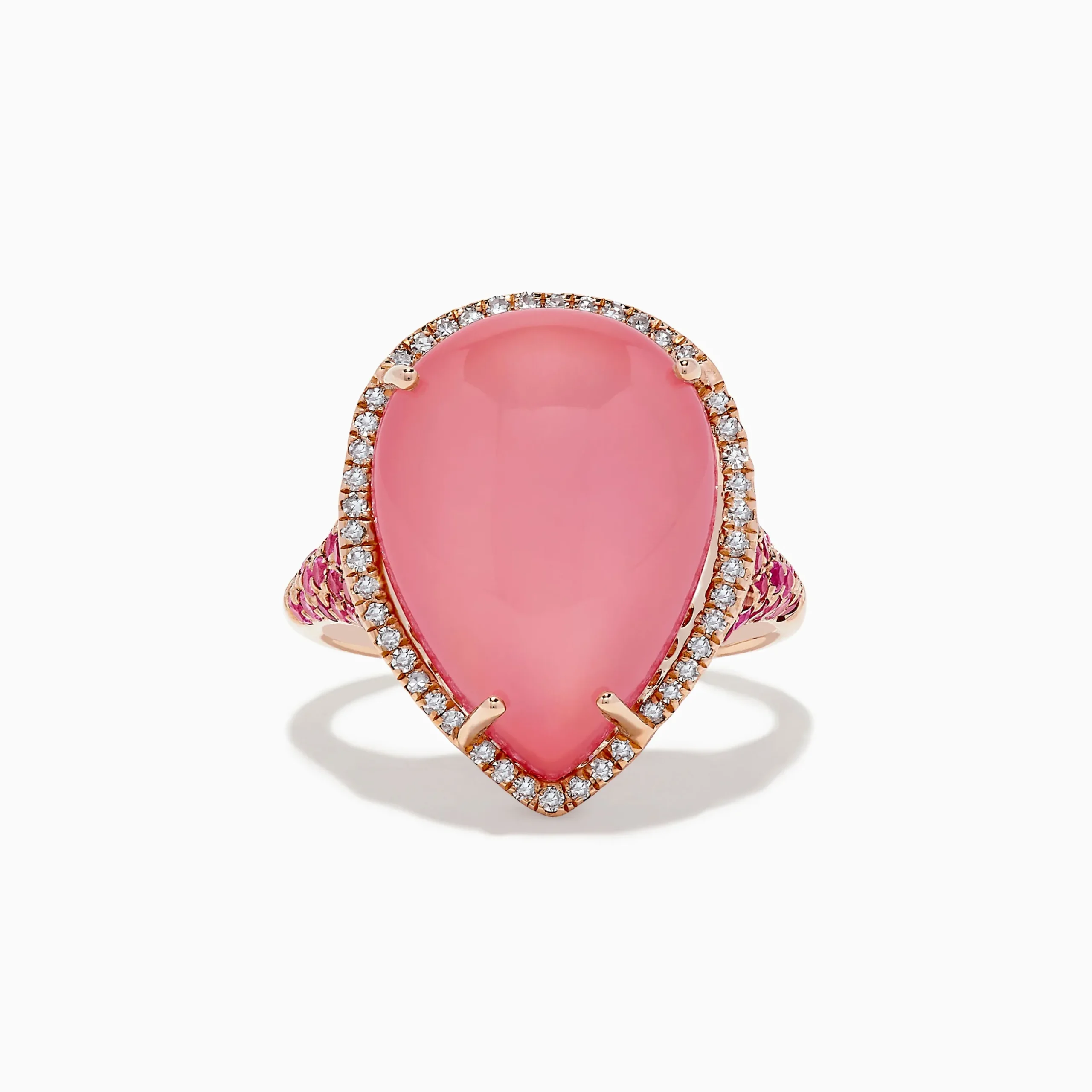 BH Multi 14K Gold Mother of Pearl, Pink Quartz, Sapphire, Ruby and Diamond Ring | Rings