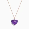 Effy Jewelry 14K Rose Gold Amethyst and Diamond Heart Pendant, 10.32 TCW | Necklaces & Pendants