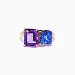 Effy Jewelry 14k Rose Gold Amethyst and Tanzanite Toi Et Moi Ring | Rings