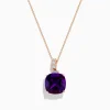 Effy Jewelry 14K Rose Gold Amethyst and White Sapphire Pendant | Necklaces & Pendants