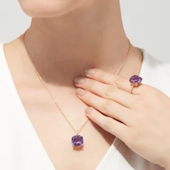 Effy Jewelry 14K Rose Gold Amethyst and Diamond Pendant, 6.62 TCW | Necklaces & Pendants