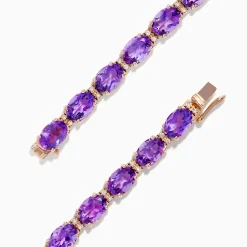 BH Multi 14K Rose Gold Amethyst and Diamond Bracelet | Bracelets