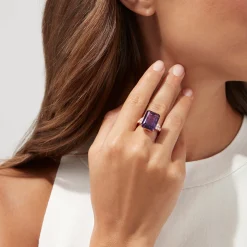 BH Multi 14K Rose Gold Amethyst and Diamond Cocktail Ring, 11.94 TCW | Rings