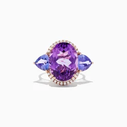 Effy Jewelry 14K Rose Gold Amethyst, Tanzanite and Diamond Ring, 10.28 TCW | Rings