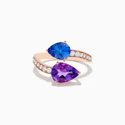 Effy Jewelry 14K Rose Gold Amethyst, Tanzanite and Diamond Ring | Rings