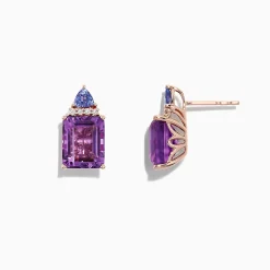 Effy Jewelry 14K Rose Gold Amethyst, Tanzanite and Diamond Earrings, 8.62 TCW | Earrings