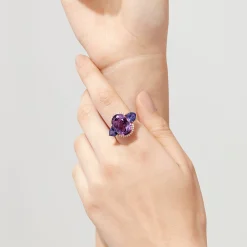 Effy Jewelry 14K Rose Gold Amethyst, Tanzanite and Diamond Ring, 10.28 TCW | Rings