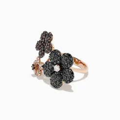 BH Multi 14K Rose Gold Black, Espresso u0026 White Diamond Flower Ring, 2.47 TCW | Rings