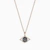 Effy Jewelry 14K Rose Gold Blue, White and Black Diamond Evil Eye Pendant, 0.34 TCW | Necklaces & Pendants