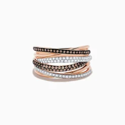 Effy Jewelry 14K Rose Gold Brown and White Diamond Ring, 0.56 TCW | Rings