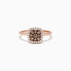 Effy Jewelry 14K Rose Gold Brown and White Diamond Ring, 0.45 TCW | Rings