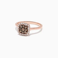 Effy Jewelry 14K Rose Gold Brown and White Diamond Ring, 0.45 TCW | Rings