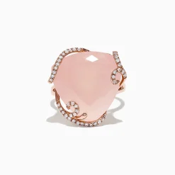 Effy Jewelry 14K Rose Gold Diamond and Rose Quartz Ring, 16.45 TCW | Rings