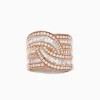Effy Jewelry 14K Rose Gold Diamond Crossover Ring | Rings