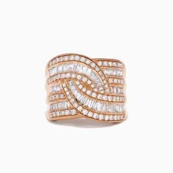 Effy Jewelry 14K Rose Gold Diamond Crossover Ring | Rings
