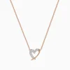 Effy Jewelry 14K Rose Gold Diamond Open Heart Necklace | Necklaces & Pendants