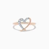 Effy Jewelry 14K Rose Gold Diamond Open Heart Ring | Rings