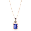 Effy Jewelry 14K Rose Gold Emerald Cut Tanzanite and Diamond Pendant, 1.56 TCW | Necklaces & Pendants