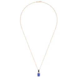 Effy Jewelry 14K Rose Gold Emerald Cut Tanzanite and Diamond Pendant, 1.56 TCW | Necklaces & Pendants